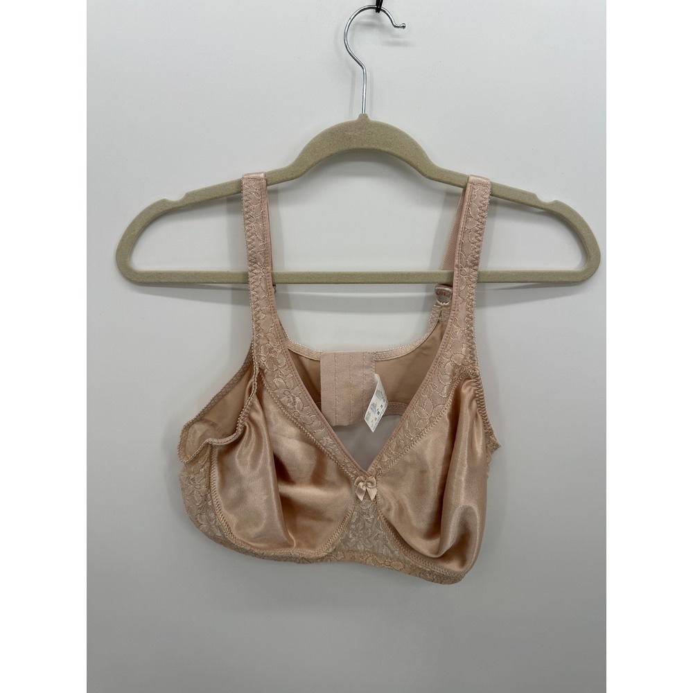 Glamorise MagicLift Full Figure Wireless Support Bra Beige Lace 44C 1296